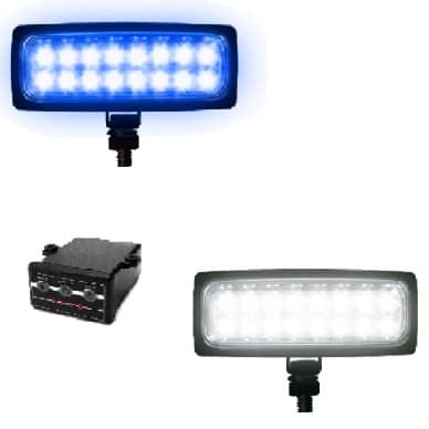 Estrobo em Duas Cores 12v/24v 1 farol branco 1 farol azul 6 efeitos
